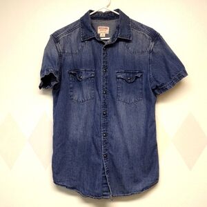 Mossimo Supply Co snap front short sleeve shirt size M